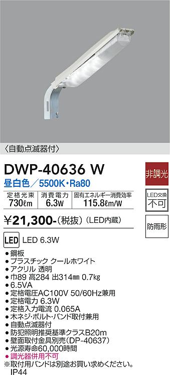 大光　アウトドアライト　DWP-40636W