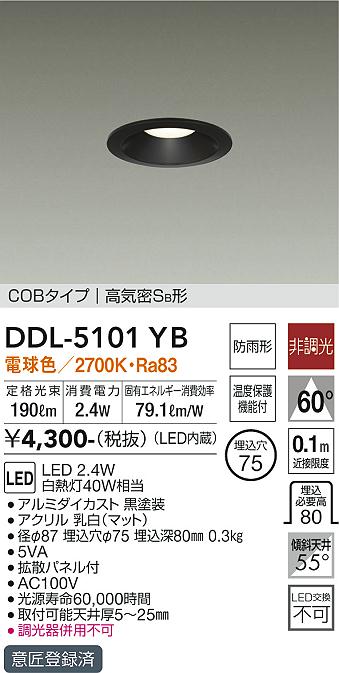 大光　ダウンライト　DDL-5101YB