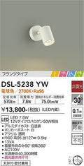 大光　スポットライト　DSL-5238YW