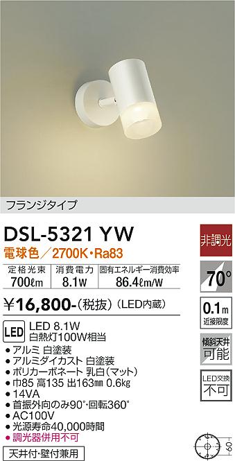 大光　スポットライト　DSL-5321YW