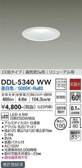 大光電機　ダウンライト　DDL-5340WW