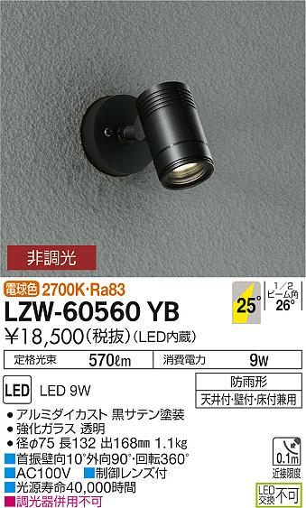 大光　アウトドアライト　LZW-60560YB