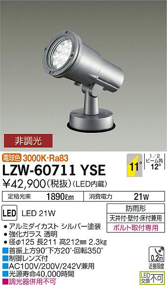 大光　アウトドアライト　LZW-60711YSE
