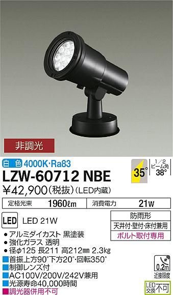 大光　アウトドアライト　LZW-60712NBE