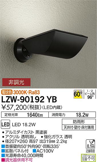 大光　アウトドアライト　LZW-90192YB