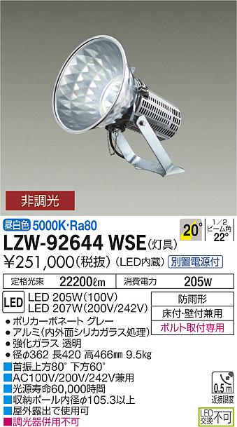 大光　アウトドアライト　LZW-92644WSE