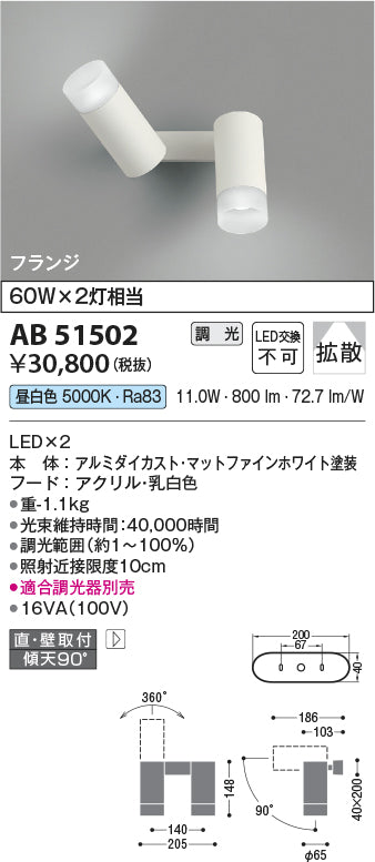 コイズミ照明　ブラケットライト　AB51502