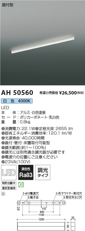 コイズミ照明　ベースライト　AH50560