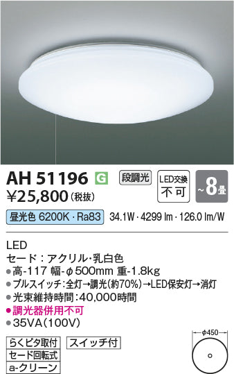 コイズミ照明　シーリングライト　AH51196