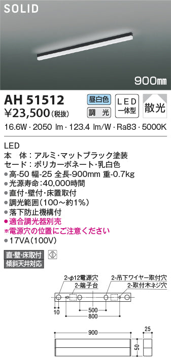 コイズミ照明　ベースライト　AH51512