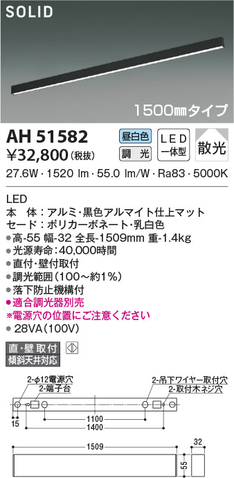 コイズミ照明　ベースライト　AH51582