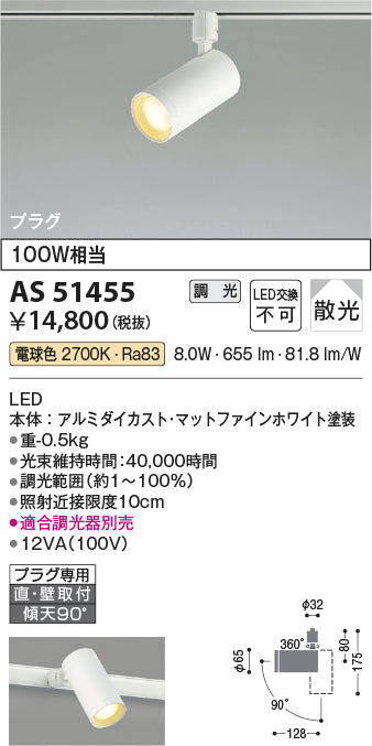 コイズミ照明　スポットライト　AS51455
