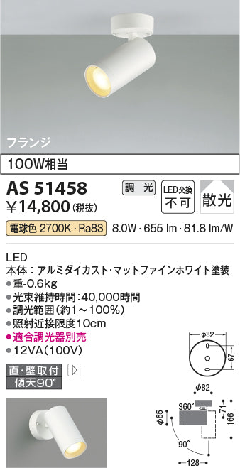 コイズミ照明　スポットライト　AS51458