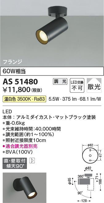 コイズミ照明　スポットライト　AS51480