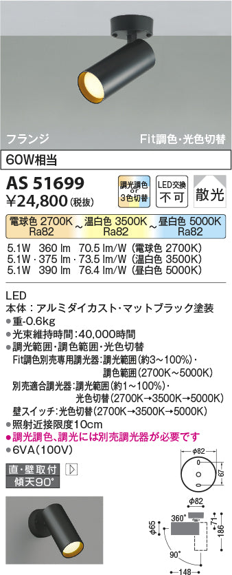 コイズミ照明　スポットライト　AS51699