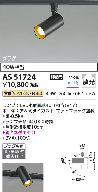 コイズミ照明　スポットライト　AS51724
