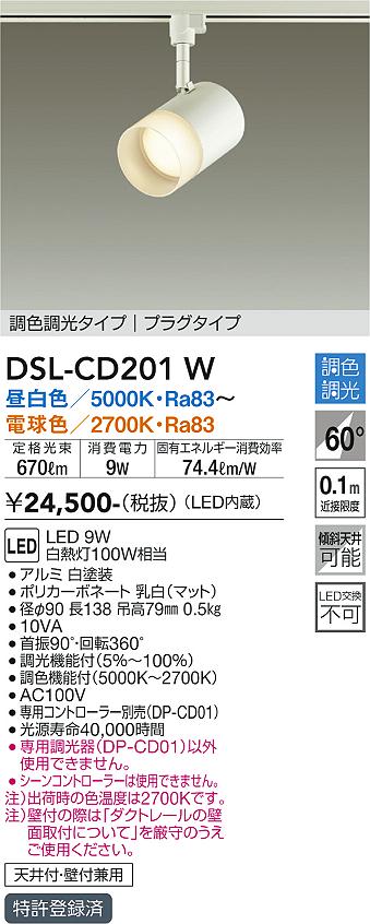 大光　スポットライト　DSL-CD201W