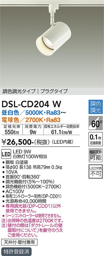 大光　スポットライト　DSL-CD204W