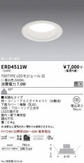 遠藤照明　浅型グレアレス　ウォールウォッシャーダウンライト　ERD4511WA