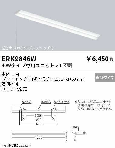 遠藤照明　ベースライト　ERK9846W