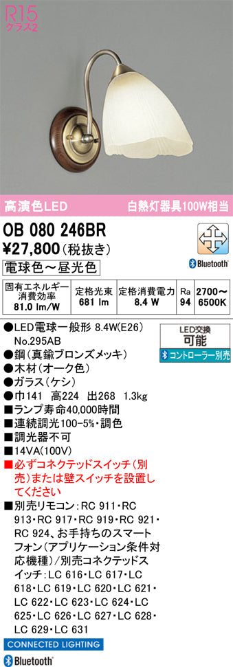 オーデリック　ブラケットライト　OB080246BR