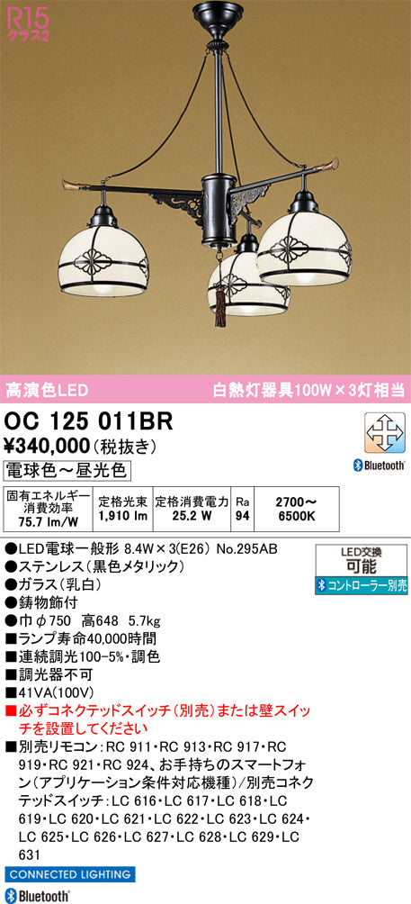 オーデリック　シャンデリア　OC125011BR