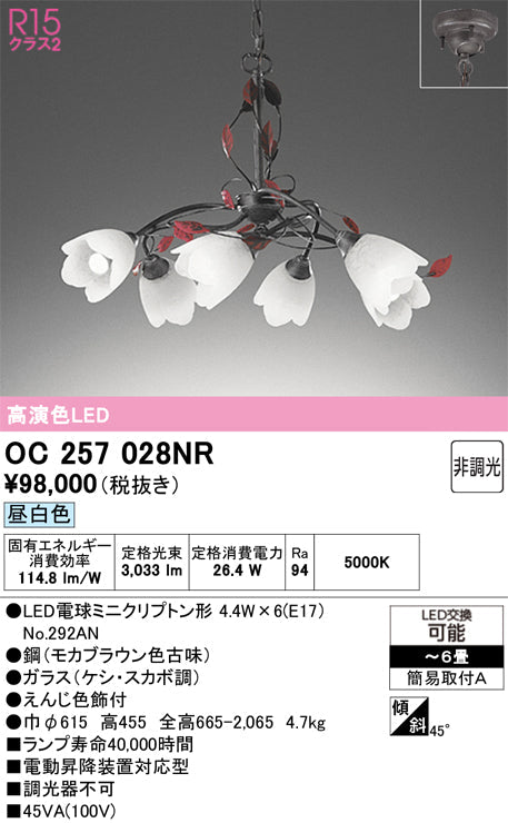 オーデリック　シャンデリア　OC257028NR