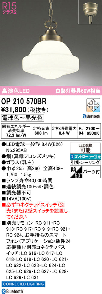 オーデリック　ペンダントライト　OP210570BR