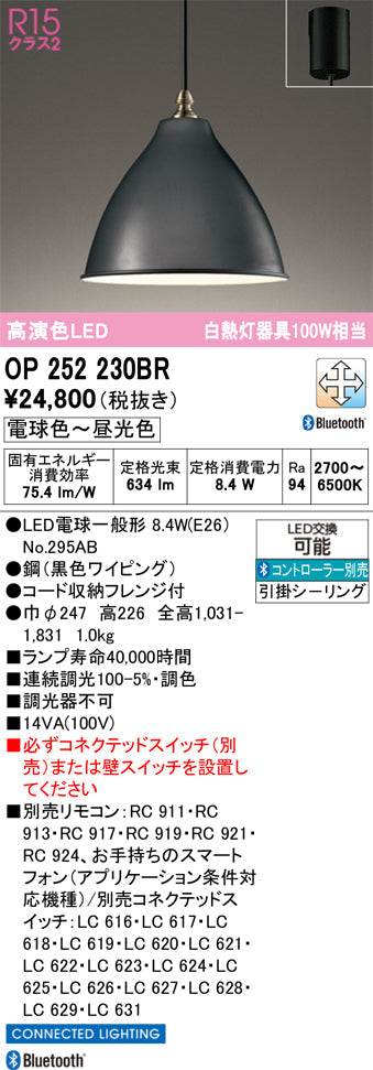 オーデリック　ペンダントライト　OP252230BR